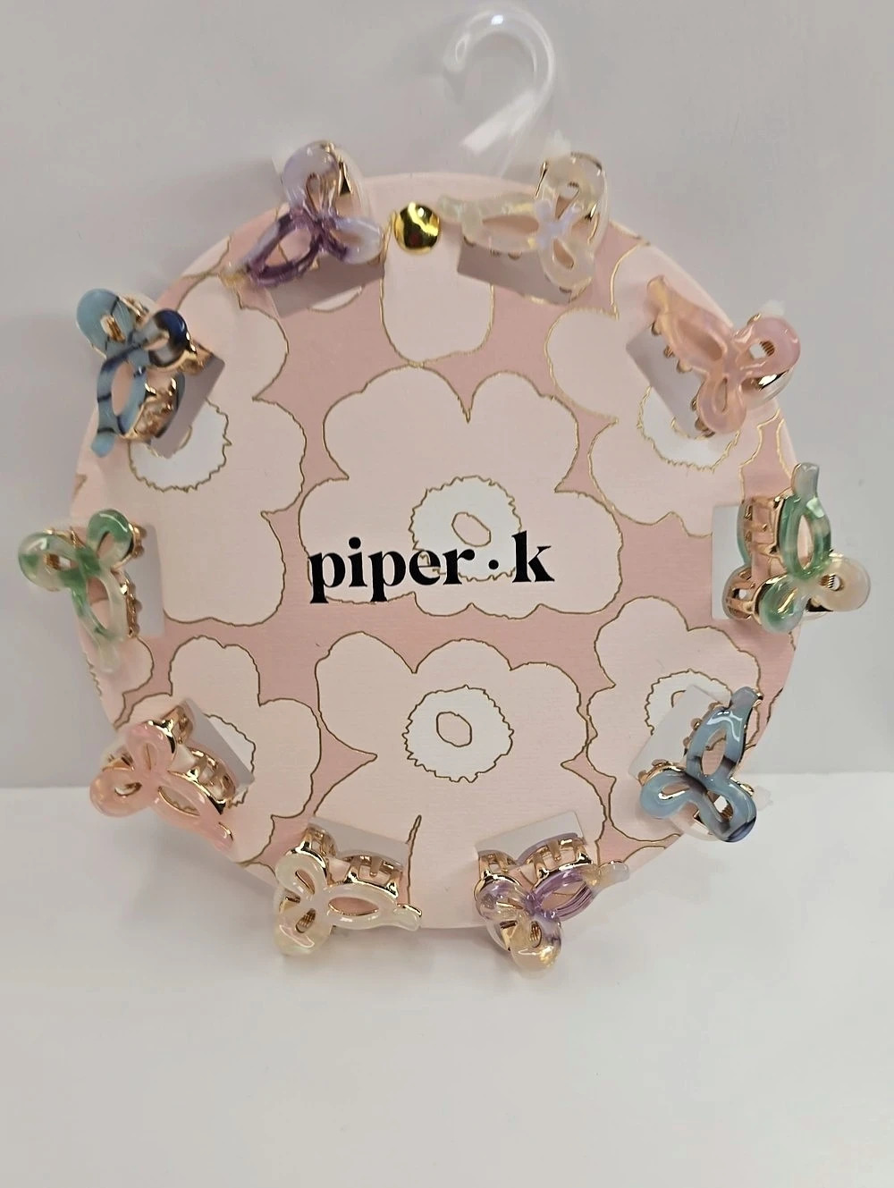 piper k Mini Hair Metal Claw Clips Set Pink & Multicolor